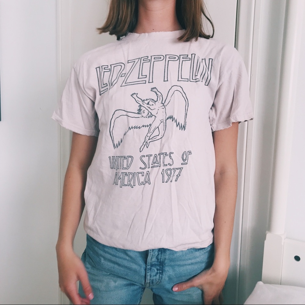 Light Pink “Led Zeppelin” Brandy Melville T-shirt
